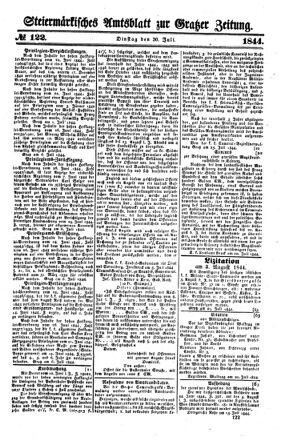 Steyermärkisches Amtsblatt zur Grätzer Zeitung 18440730 Seite: 1