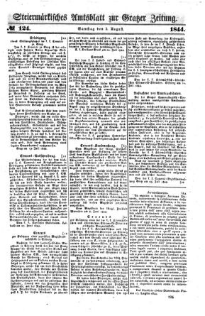 Steyermärkisches Amtsblatt zur Grätzer Zeitung 18440803 Seite: 1