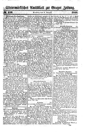 Steyermärkisches Amtsblatt zur Grätzer Zeitung 18440806 Seite: 1