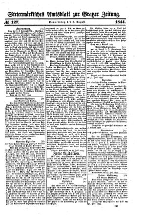 Steyermärkisches Amtsblatt zur Grätzer Zeitung 18440808 Seite: 1