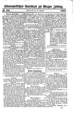 Steyermärkisches Amtsblatt zur Grätzer Zeitung 18440814 Seite: 1