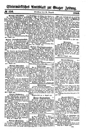 Steyermärkisches Amtsblatt zur Grätzer Zeitung 18440820 Seite: 1