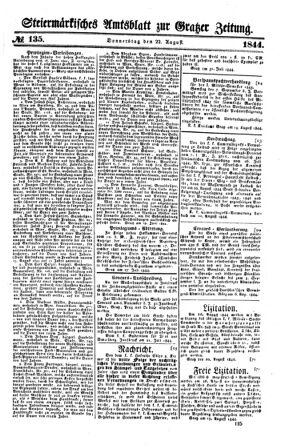 Steyermärkisches Amtsblatt zur Grätzer Zeitung 18440822 Seite: 1