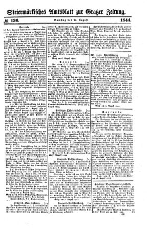 Steyermärkisches Amtsblatt zur Grätzer Zeitung 18440824 Seite: 1