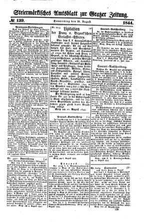 Steyermärkisches Amtsblatt zur Grätzer Zeitung 18440829 Seite: 1