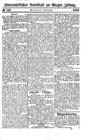 Steyermärkisches Amtsblatt zur Grätzer Zeitung 18440902 Seite: 1