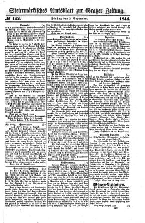 Steyermärkisches Amtsblatt zur Grätzer Zeitung 18440903 Seite: 1