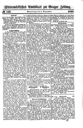 Steyermärkisches Amtsblatt zur Grätzer Zeitung 18440905 Seite: 1