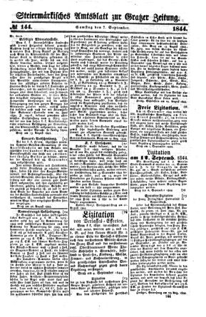 Steyermärkisches Amtsblatt zur Grätzer Zeitung 18440907 Seite: 1