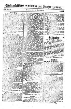 Steyermärkisches Amtsblatt zur Grätzer Zeitung 18440909 Seite: 1