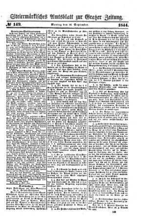 Steyermärkisches Amtsblatt zur Grätzer Zeitung 18440916 Seite: 1