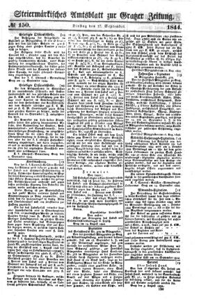 Steyermärkisches Amtsblatt zur Grätzer Zeitung 18440917 Seite: 1