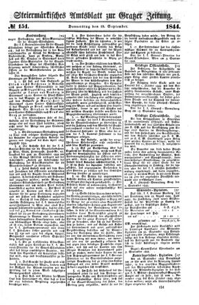 Steyermärkisches Amtsblatt zur Grätzer Zeitung 18440919 Seite: 1