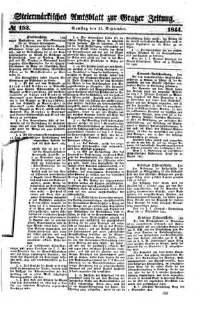 Steyermärkisches Amtsblatt zur Grätzer Zeitung 18440921 Seite: 1