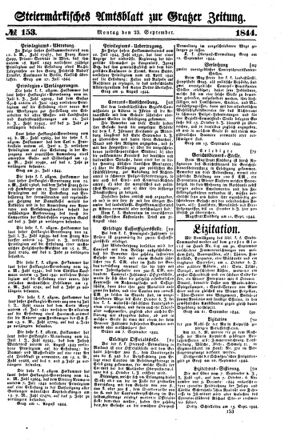 Steyermärkisches Amtsblatt zur Grätzer Zeitung 18440923 Seite: 1