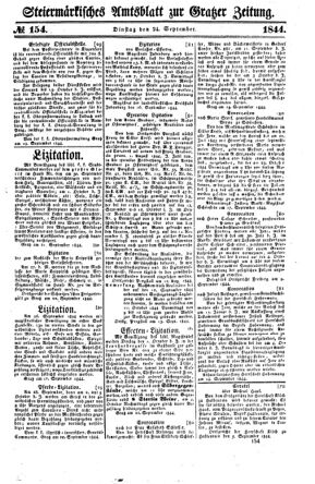 Steyermärkisches Amtsblatt zur Grätzer Zeitung 18440924 Seite: 1