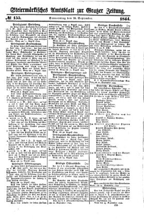 Steyermärkisches Amtsblatt zur Grätzer Zeitung 18440926 Seite: 1