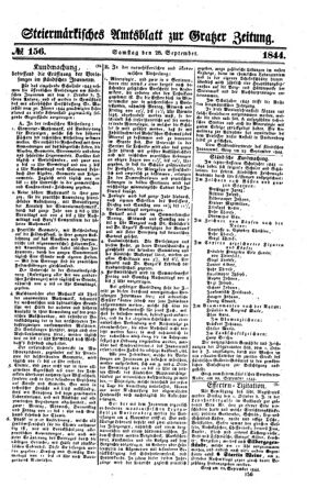 Steyermärkisches Amtsblatt zur Grätzer Zeitung 18440928 Seite: 1