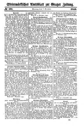 Steyermärkisches Amtsblatt zur Grätzer Zeitung 18441007 Seite: 1