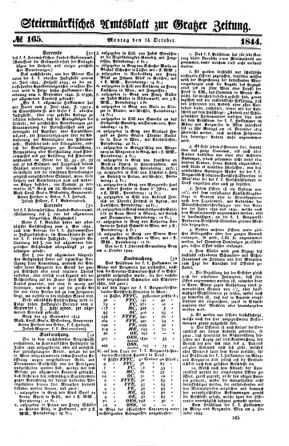 Steyermärkisches Amtsblatt zur Grätzer Zeitung 18441014 Seite: 1