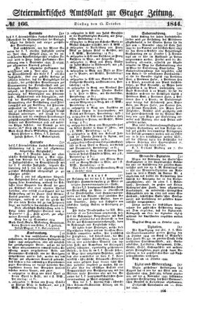 Steyermärkisches Amtsblatt zur Grätzer Zeitung 18441015 Seite: 1