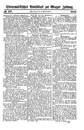 Steyermärkisches Amtsblatt zur Grätzer Zeitung 18441104 Seite: 1