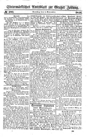 Steyermärkisches Amtsblatt zur Grätzer Zeitung 18441109 Seite: 1