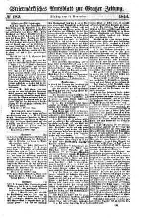 Steyermärkisches Amtsblatt zur Grätzer Zeitung 18441112 Seite: 1