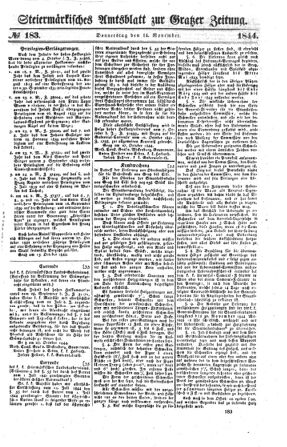 Steyermärkisches Amtsblatt zur Grätzer Zeitung 18441114 Seite: 1