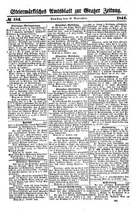 Steyermärkisches Amtsblatt zur Grätzer Zeitung 18441116 Seite: 1