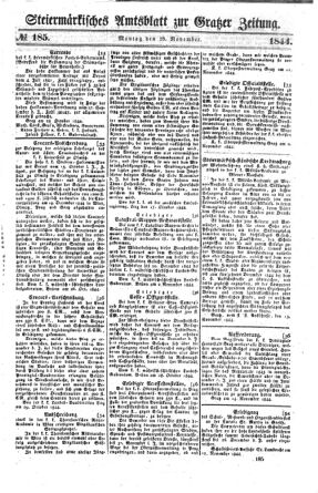 Steyermärkisches Amtsblatt zur Grätzer Zeitung 18441118 Seite: 1