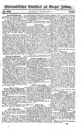 Steyermärkisches Amtsblatt zur Grätzer Zeitung 18441119 Seite: 1