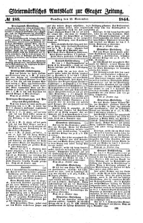 Steyermärkisches Amtsblatt zur Grätzer Zeitung 18441123 Seite: 1