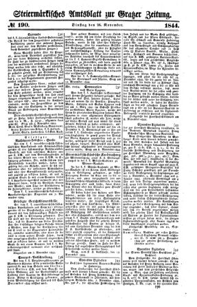 Steyermärkisches Amtsblatt zur Grätzer Zeitung 18441126 Seite: 1