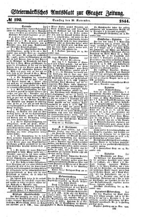 Steyermärkisches Amtsblatt zur Grätzer Zeitung 18441130 Seite: 1