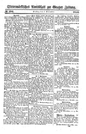 Steyermärkisches Amtsblatt zur Grätzer Zeitung 18441203 Seite: 1