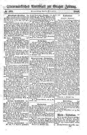 Steyermärkisches Amtsblatt zur Grätzer Zeitung 18441205 Seite: 1