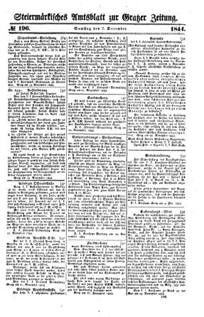 Steyermärkisches Amtsblatt zur Grätzer Zeitung 18441207 Seite: 1