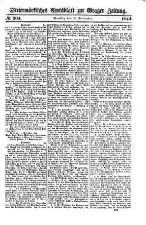 Steyermärkisches Amtsblatt zur Grätzer Zeitung 18441221 Seite: 1