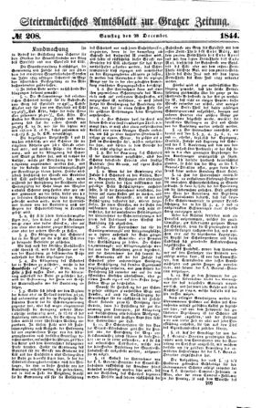 Steyermärkisches Amtsblatt zur Grätzer Zeitung 18441228 Seite: 1