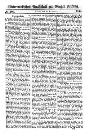 Steyermärkisches Amtsblatt zur Grätzer Zeitung 18441230 Seite: 1