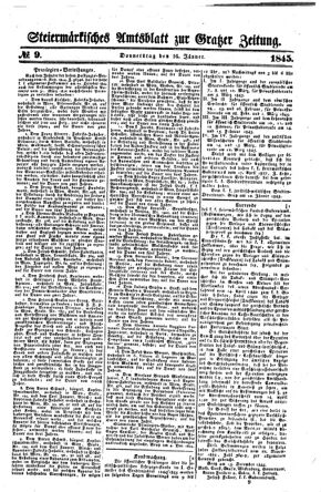 Steyermärkisches Amtsblatt zur Grätzer Zeitung 18450116 Seite: 1