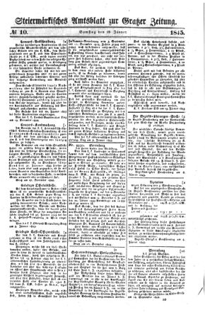 Steyermärkisches Amtsblatt zur Grätzer Zeitung 18450118 Seite: 1