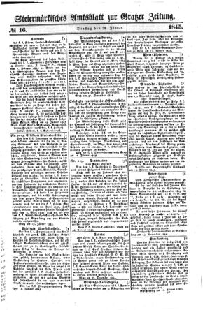 Steyermärkisches Amtsblatt zur Grätzer Zeitung 18450128 Seite: 1