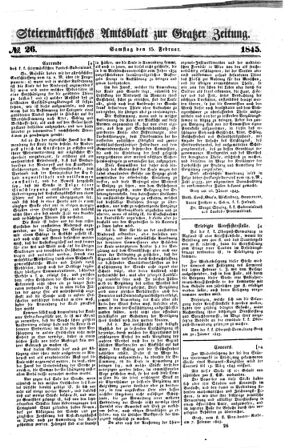 Steyermärkisches Amtsblatt zur Grätzer Zeitung 18450215 Seite: 1