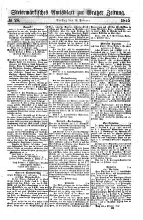 Steyermärkisches Amtsblatt zur Grätzer Zeitung 18450218 Seite: 1