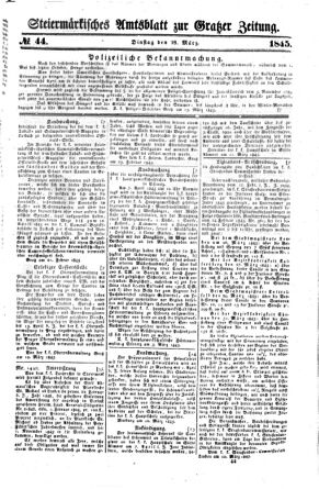 Steyermärkisches Amtsblatt zur Grätzer Zeitung 18450318 Seite: 1