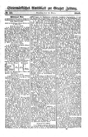 Steyermärkisches Amtsblatt zur Grätzer Zeitung 18450329 Seite: 1