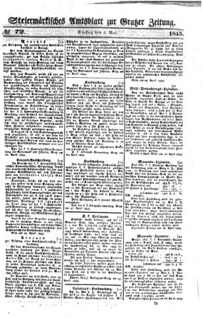 Steyermärkisches Amtsblatt zur Grätzer Zeitung 18450506 Seite: 1