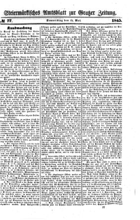 Steyermärkisches Amtsblatt zur Grätzer Zeitung 18450515 Seite: 1